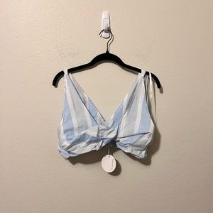 STAUD NWT Striped Twist Crop Top Size S Coachella Vacation